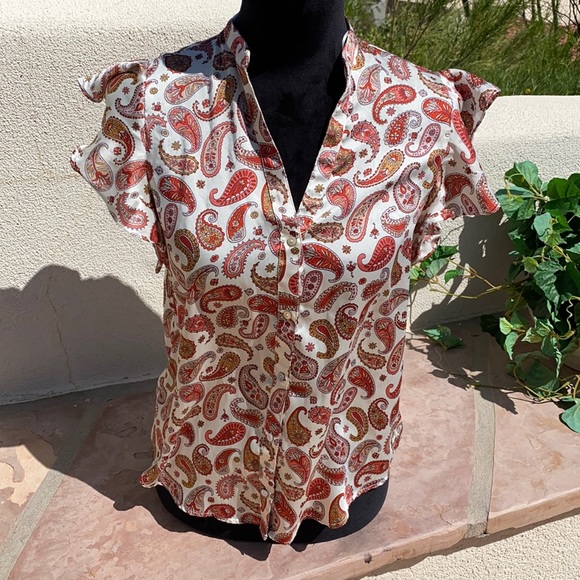 Zara Basic Flutter Sleeve Button Down S